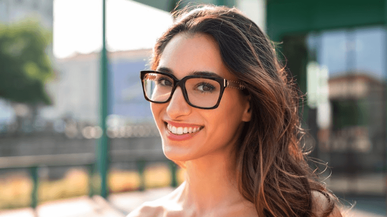 woman wearing glasses